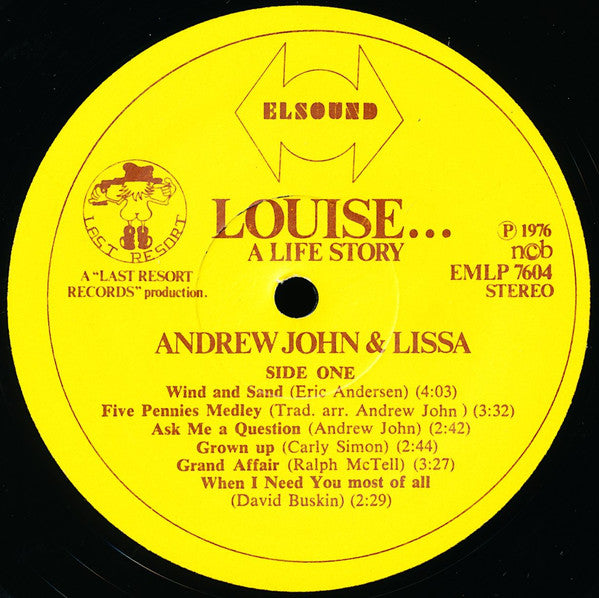 Andrew John & Lissa : Louise...A Life Story (LP, Album)