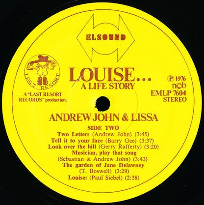 Andrew John & Lissa : Louise...A Life Story (LP, Album)