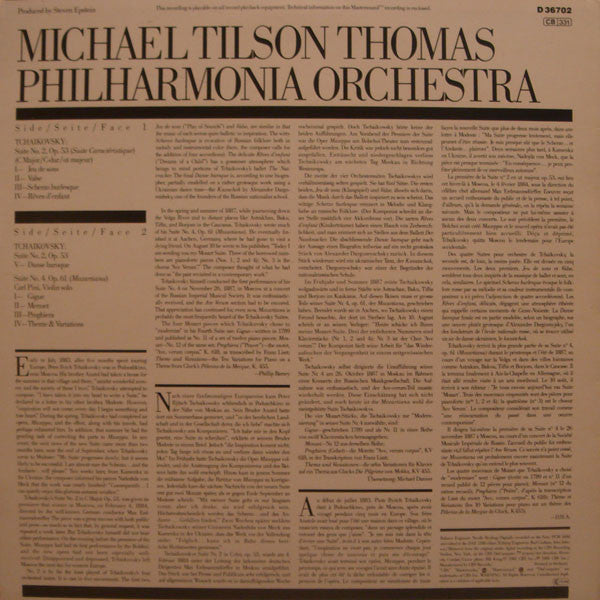 Pyotr Ilyich Tchaikovsky • Michael Tilson Thomas • Philharmonia Orchestra : Suites Nos.2 & 4  (LP, Album, Aud)