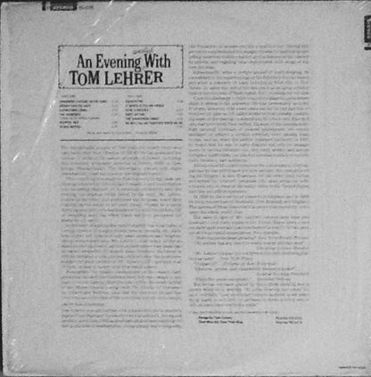 Tom Lehrer : An Evening Wasted With Tom Lehrer (LP, Album, RE)