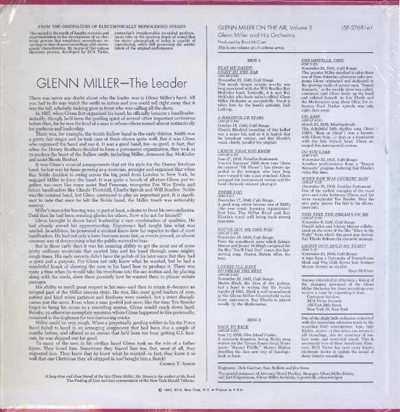 Glenn Miller And His Orchestra : Glenn Miller On The Air Volume 2 (LP, RP)