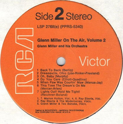 Glenn Miller And His Orchestra : Glenn Miller On The Air Volume 2 (LP, RP)