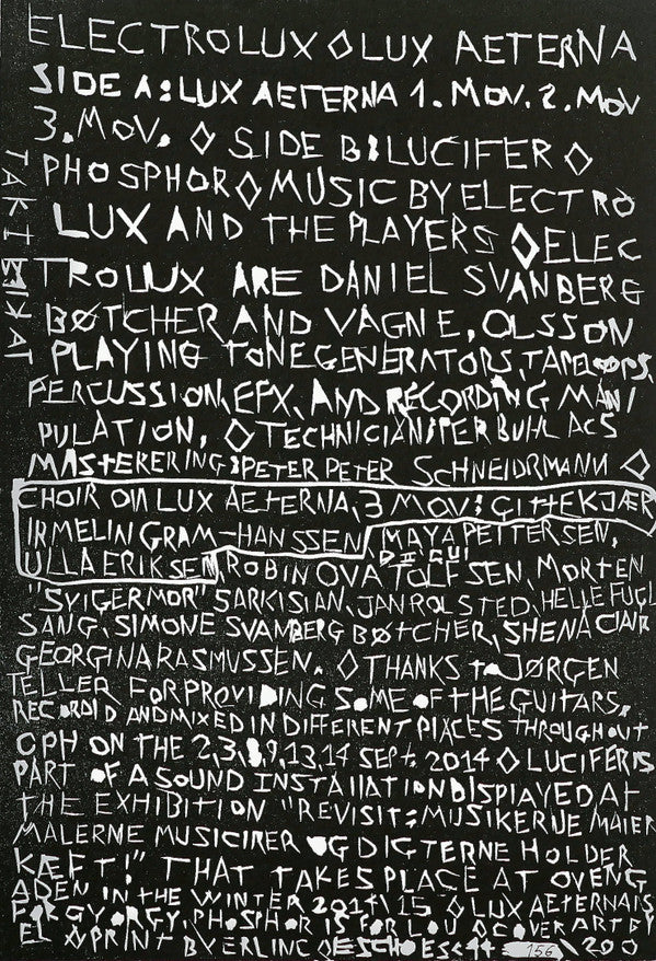 Electrolux (5) : Lux Aeterna (LP, Album, Num)