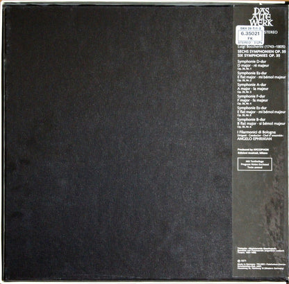 Luigi Boccherini, Orchestra Del Teatro Comunale Di Bologna, Angelo Ephrikian : Symphonien Op. 35 Nr. 1 - 6 (3xLP, RE + Box)