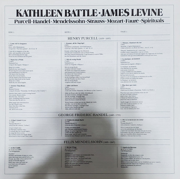 Kathleen Battle, James Levine (2) : Salzburg Recital (LP)