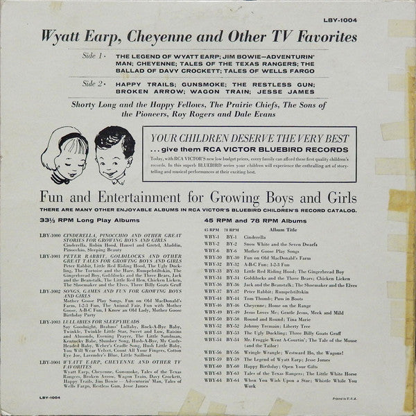 Various : Wyatt Earp, Cheyenne and other TV Favorites (LP, Album, Mono)