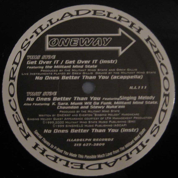 One Way (5) : Get Over It / No Ones Better Than You (12")