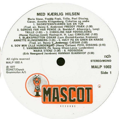 Maria Stenz, Trille, Freddy Fræk, Povl Dissing, Annette Klingenberg, Hanne Hastrup, Cæsar, Hannah Bjarnhof : Med Kærlig Hilsen (LP, Comp)