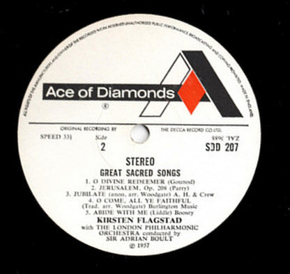 Kirsten Flagstad, London Philharmonic Orchestra, Sir Adrian Boult : Great Sacred Songs (LP, RE)