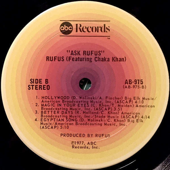 Rufus & Chaka Khan : Ask Rufus (LP, Album, Ter)