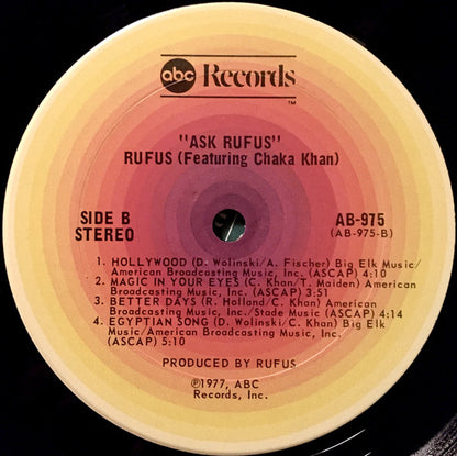 Rufus & Chaka Khan : Ask Rufus (LP, Album, Ter)