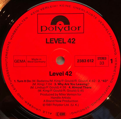 Level 42 : Level 42 (LP, Album)