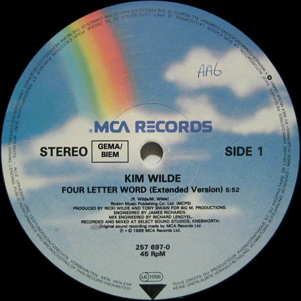 Kim Wilde : Four Letter Word (12", Single)