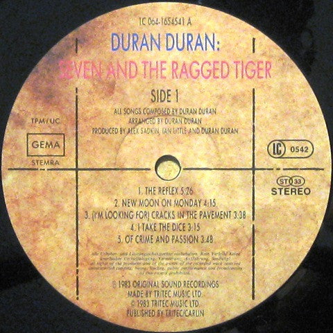 Duran Duran : Seven And The Ragged Tiger (LP, Album)