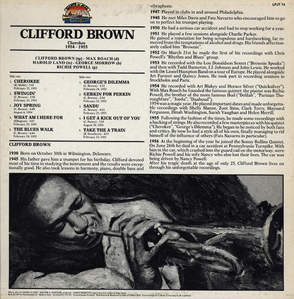 Clifford Brown : Cherokee 1954-1955 (LP, Comp)