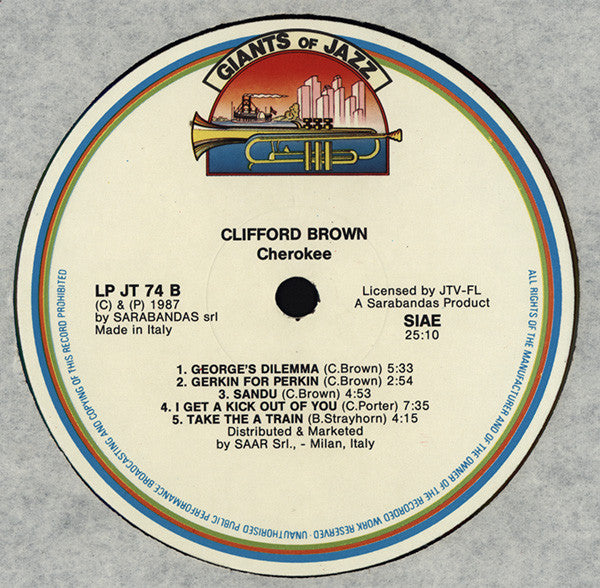 Clifford Brown : Cherokee 1954-1955 (LP, Comp)