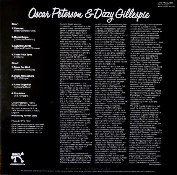 Oscar Peterson & Dizzy Gillespie : Oscar Peterson & Dizzy Gillespie (LP, Album)