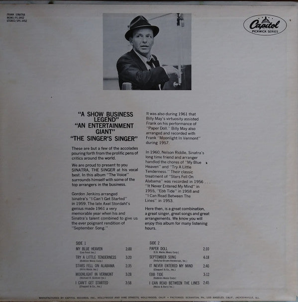 Frank Sinatra : Try A Little Tenderness (LP, Comp, Los)