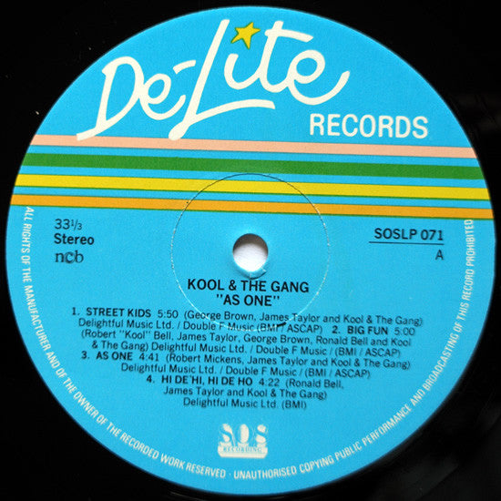 Kool & The Gang : As One (LP, Album)