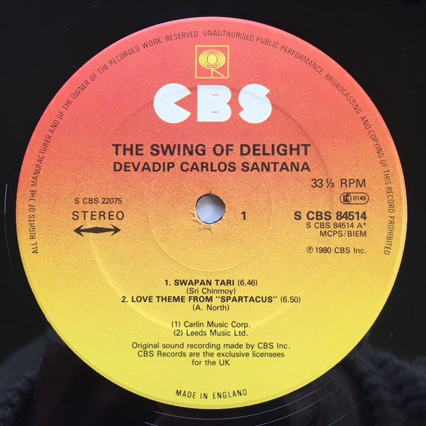 Carlos Santana : The Swing Of Delight (2xLP, Album)