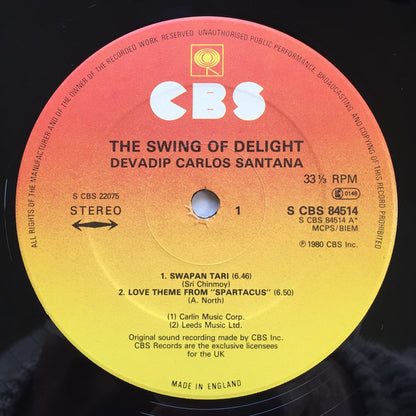 Carlos Santana : The Swing Of Delight (2xLP, Album)