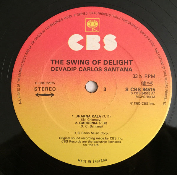 Carlos Santana : The Swing Of Delight (2xLP, Album)