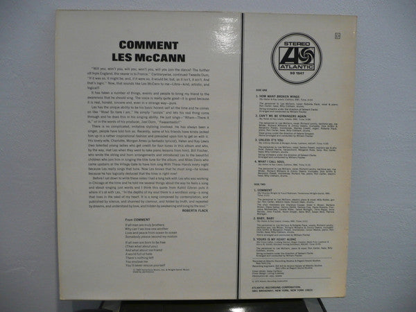 Les McCann : Comment (LP, Album)
