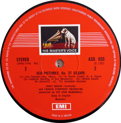 Sir Edward Elgar, Jacqueline Du Pré, Sir John Barbirolli, London Symphony Orchestra, Janet Baker : Cello Concerto / Sea Pictures (LP, RE)