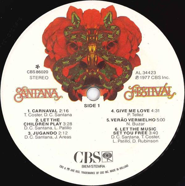 Santana : Festivál (LP, Album, RE)