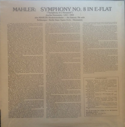 Gustav Mahler - Jascha Horenstein / London Symphony Orchestra, Heinrich Rehkemper / Das Orchester Der Staatsoper Berlin / Jascha Horenstein : Symphony No. 8 In E-Flat (2xLP, Mono, gat)