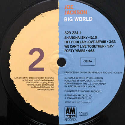 Joe Jackson : Big World (LP + LP, S/Sided + Album)