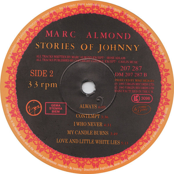 Marc Almond : Stories Of Johnny (LP, Album)