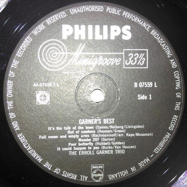Erroll Garner, Erroll Garner Trio : Garner's Best (LP, Comp)