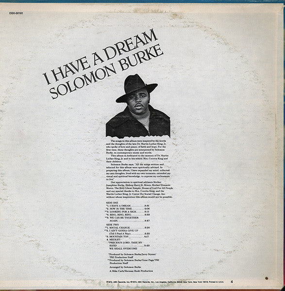 Solomon Burke : I Have A Dream (LP, Album)