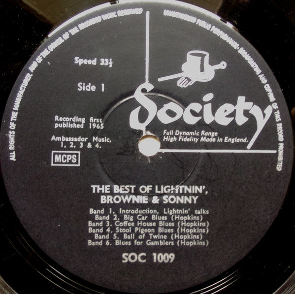 Lightnin' Hopkins / Brownie McGhee / Sonny Terry : Lightnin' Sonny & Brownie (LP, Album, Mono)