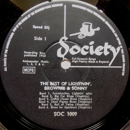 Lightnin' Hopkins / Brownie McGhee / Sonny Terry : Lightnin' Sonny & Brownie (LP, Album, Mono)