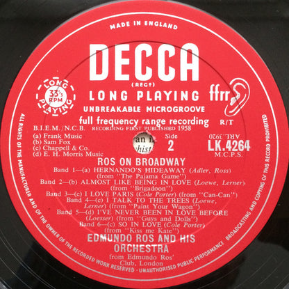 Edmundo Ros & His Orchestra : Ros On Broadway (LP, Album)