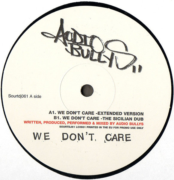 Audio Bullys : We Don't Care (12", Promo)