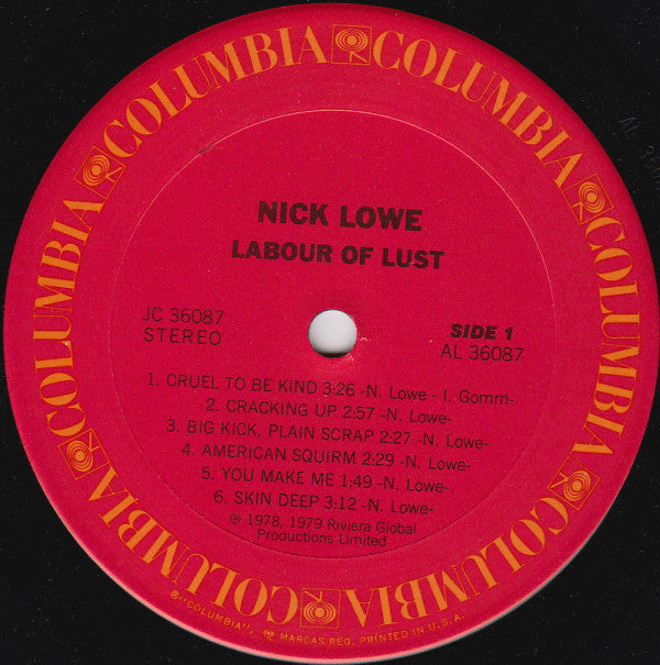 Nick Lowe : Labour Of Lust (LP, Album, San)