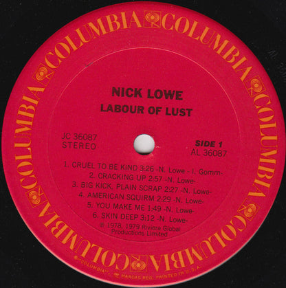 Nick Lowe : Labour Of Lust (LP, Album, San)