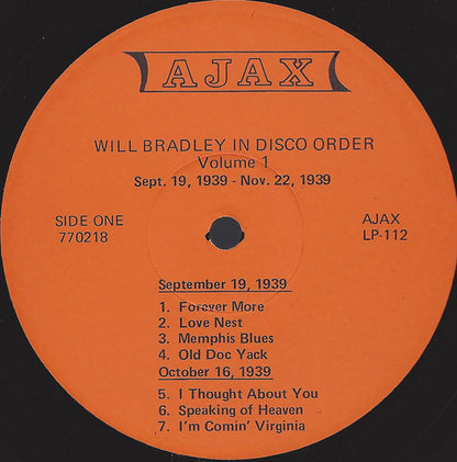 Will Bradley : Will Bradley In Disco Order, Volume One (LP, Comp)
