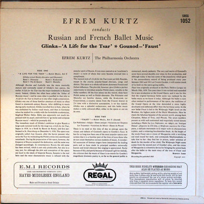 Efrem Kurtz Conducting The Philharmonia Orchestra : Russian And French Ballet Music (LP)