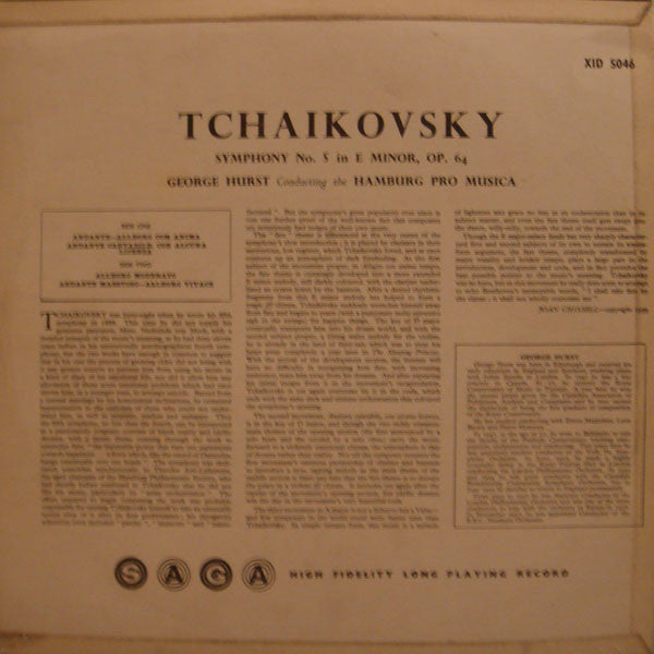 Pyotr Ilyich Tchaikovsky / George Hurst Conducting The Hamburg Pro Musica : Fifth Symphony In E Minor Opus 64 (LP, RP)