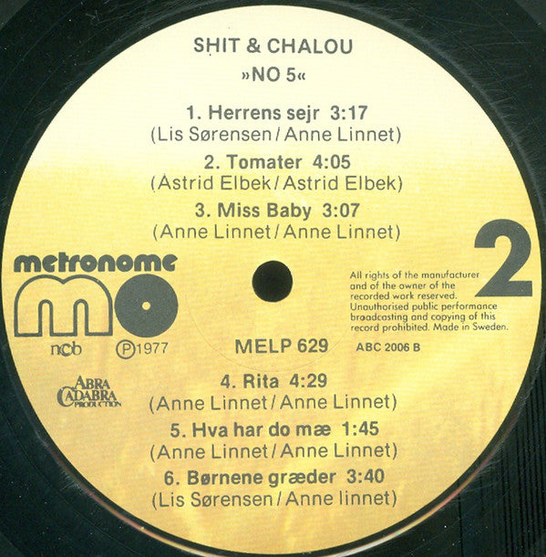 Shit & Chanel : Shit & Chalou No. 5 (LP, Album, RE)