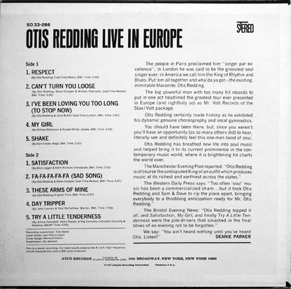 Otis Redding : Otis Redding Live In Europe (LP, Album, RE, SP )