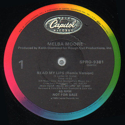 Melba Moore : Read My Lips (Remix Version) / Read My Lips (Extended Remix) (12", Promo)