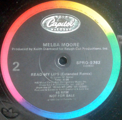 Melba Moore : Read My Lips (Remix Version) / Read My Lips (Extended Remix) (12", Promo)