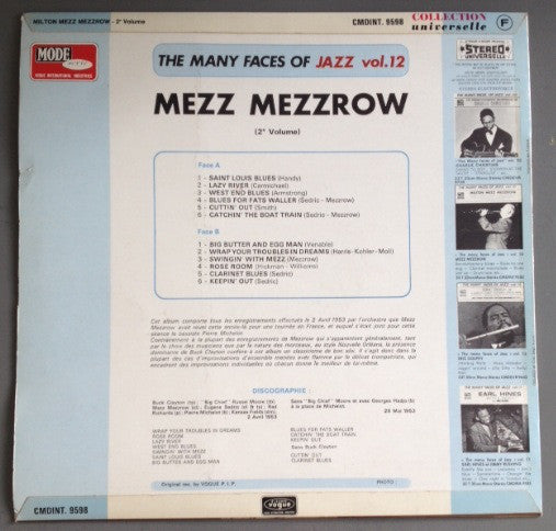 Mezz Mezzrow : The Many Faces Of Jazz Vol. 12 / Milton Mezz Mezzrow Vol. 2 (LP, Comp)