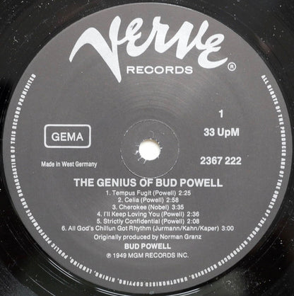 Bud Powell : The Genius Of Bud Powell (2xLP, Comp)