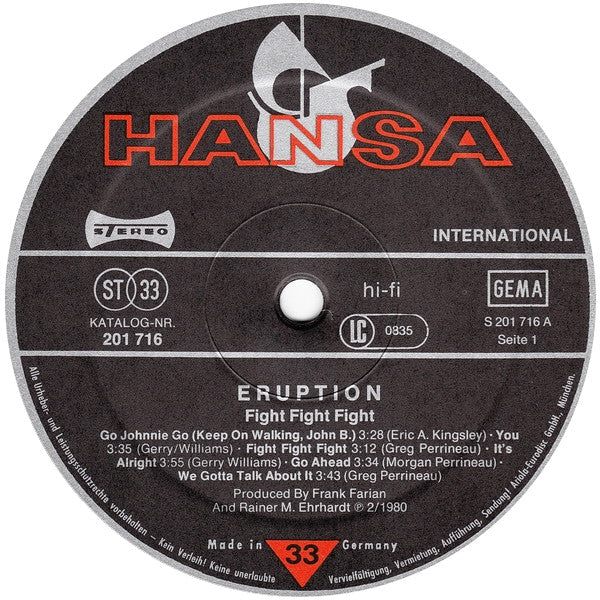 Eruption (4) : Fight Fight Fight (LP, Album)